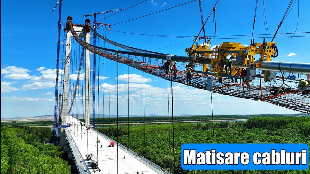 Pod suspendat Dunare Ep. 135 | Matisare cabluri Main cable splicing 19.07.2022 Suspension Bridge