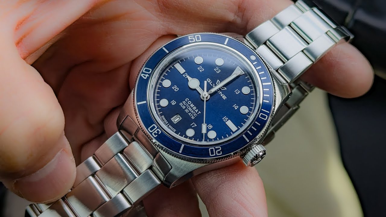 Watch U Strappin'?! Ep. 430 - Glycine Combat Sub 39 Blue on custom brush refinished factory bracelet