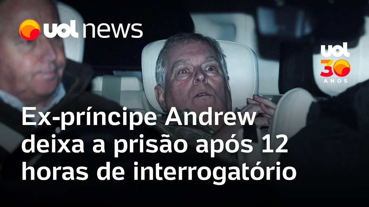 Ex-príncipe Andrew deixa a prisão após 12 horas de interrogatório