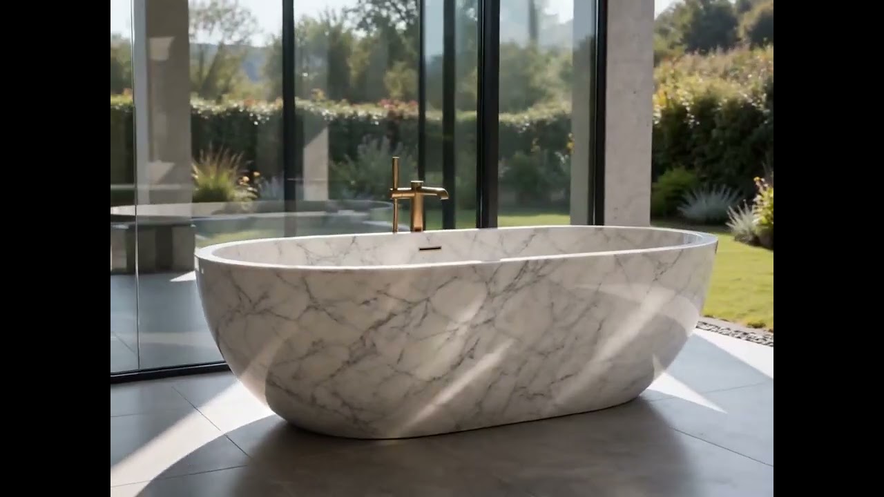 Watch the polishing process of a marble bathtub and see the final reveal.
