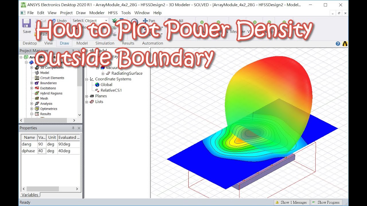 How to Plot Power Density outside Boundary