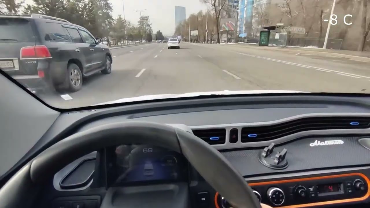 Wuling Mini EV, feb 2026, Almaty. Поездка по городу.