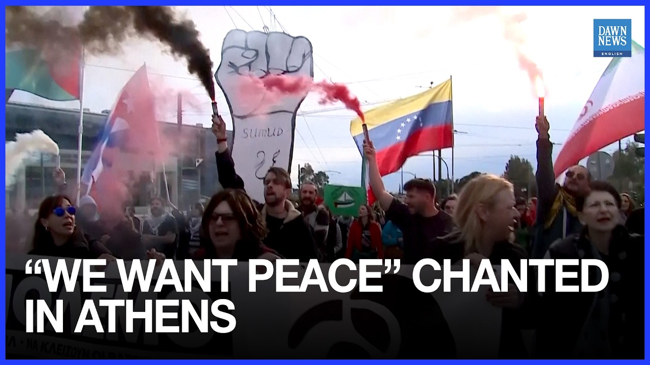 &ldquo;We Want Peace&rdquo; Chants Fill Streets Outside U.S. Embassy in Greece | Dawn News English