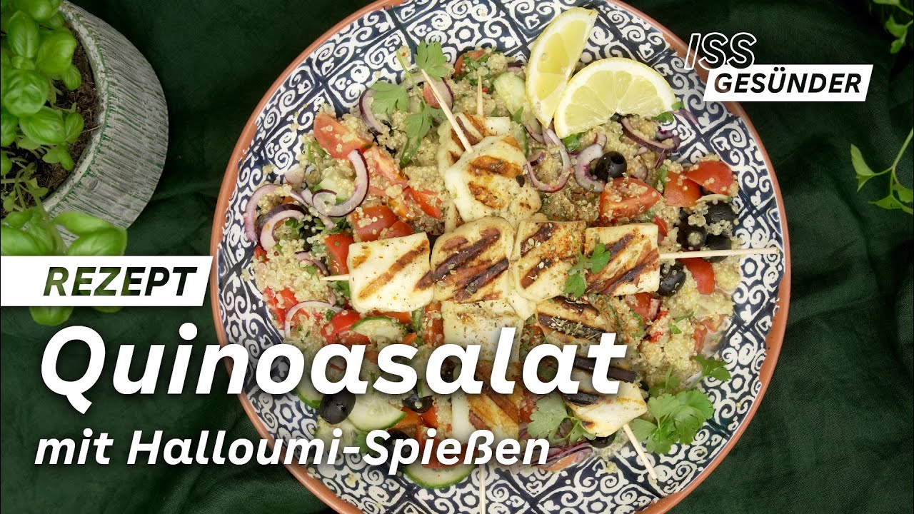 Rezept für Quinoa-Salat mit Halloumi – glutenfrei & vegetarisch grillen | AOK
