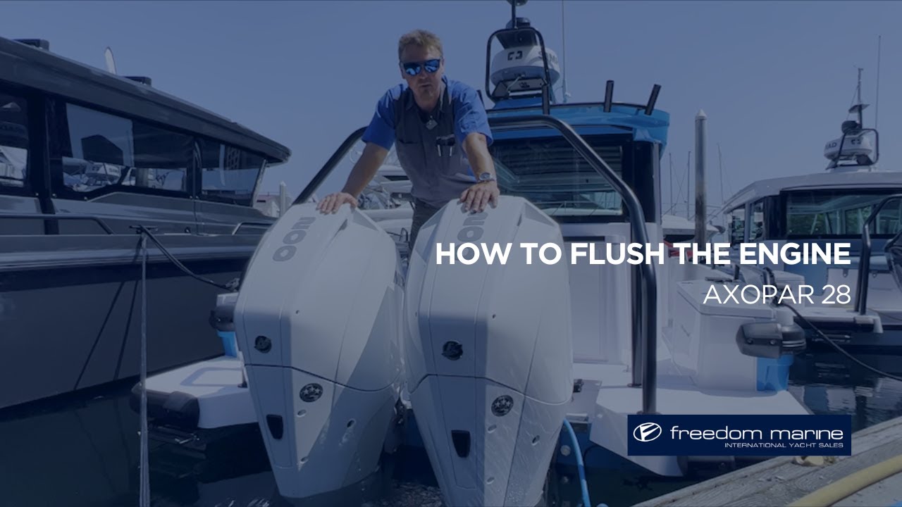 Axopar 28 - How to Flush the Engine - Freedom Marine International Yacht Sales