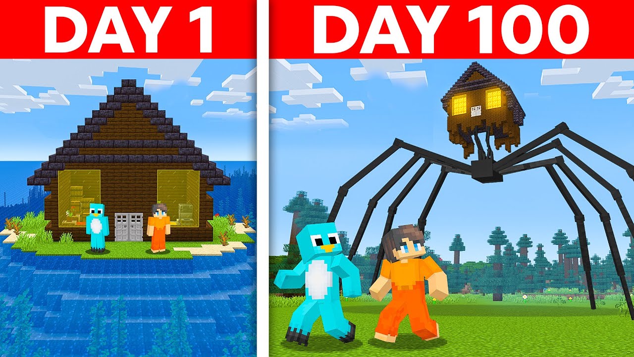 Застрял на 100 дней на острове HEAD HOUSE в Minecraft