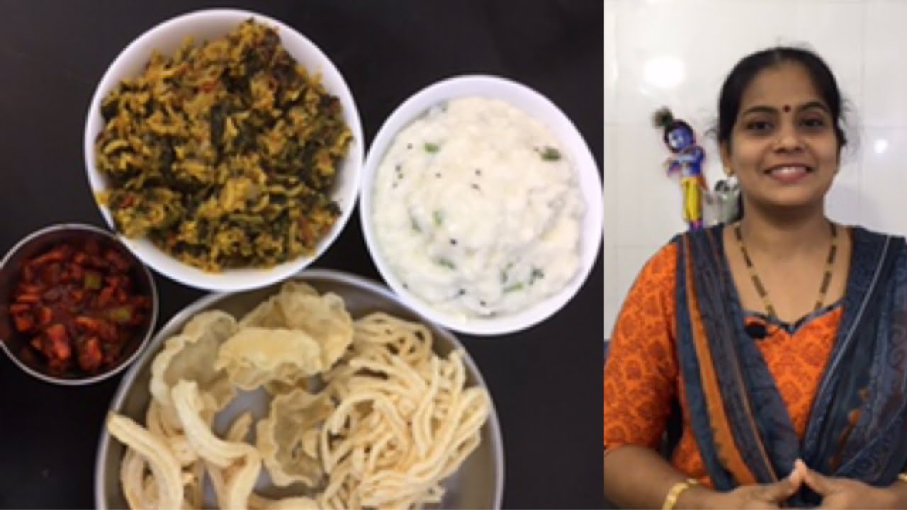 Mulai keerai Sadham/  முளைக்கீரை சாதம்/Spinach Rice/Curd rice/Mango pickle/Vadam
