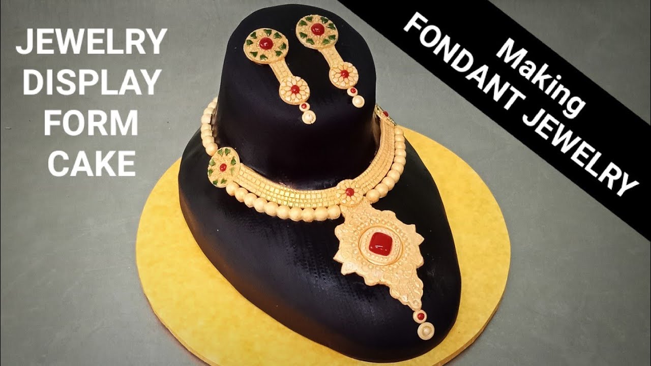 Making a Jewelry display form in cake with edible/fondant jewelry 