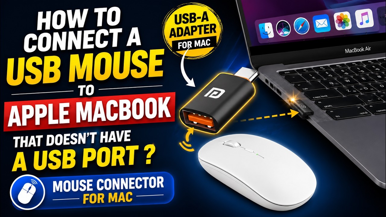 How to Connect a USB Mouse to Apple MacBook that doesn't have a USB port ? | Mouse connector for MAC