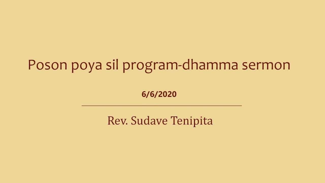 Poson Sil Program Damma Sermon Rev Sudave Tenipita