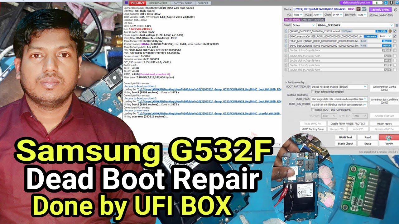 Samsung Grand Prime Plus G532F Dead boot Repair Done by UFI| Samsung G532F dead Recover with UFI Box
