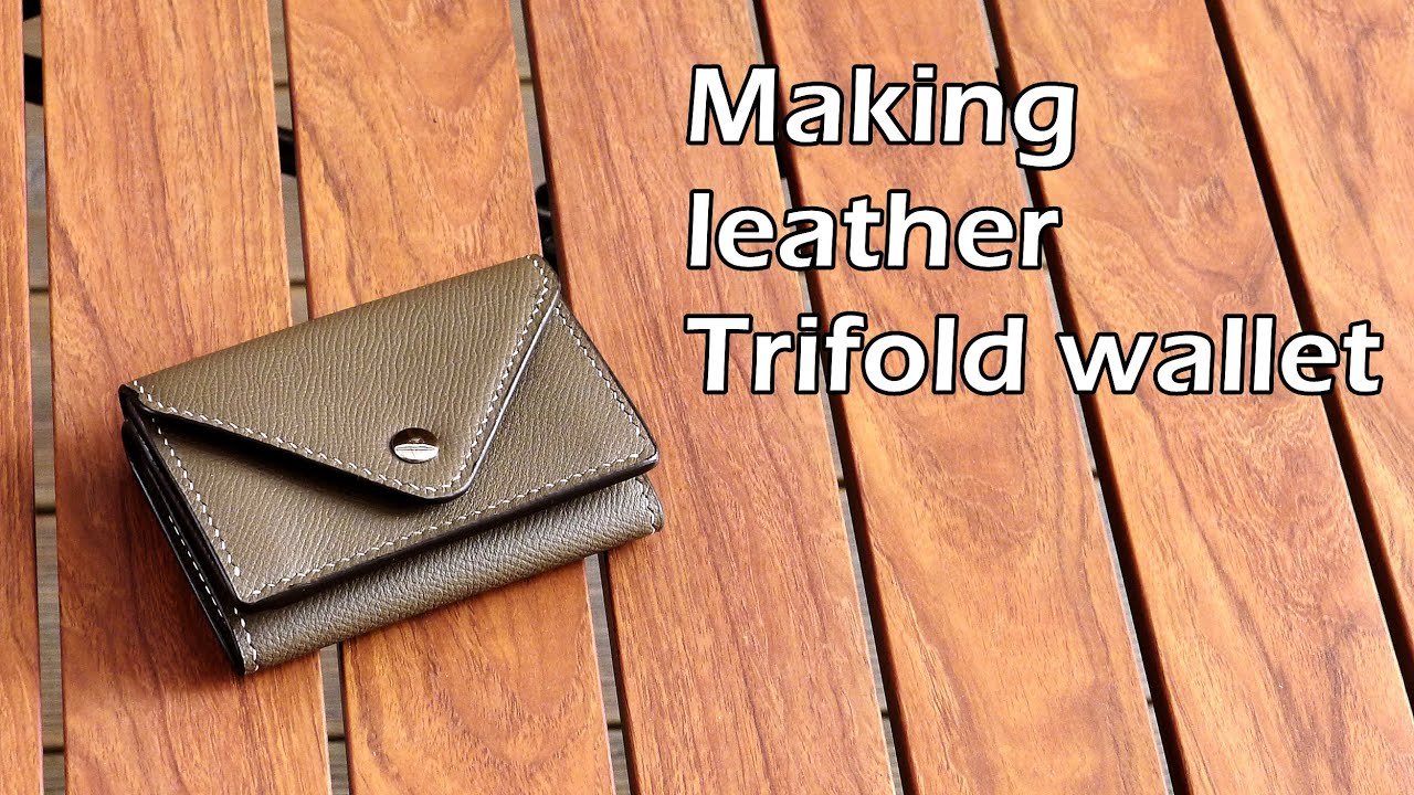 82 [Leather Craft] Making Leather trifold wallet / [가죽공예] 3단 지갑 만들기 / Free Pattern