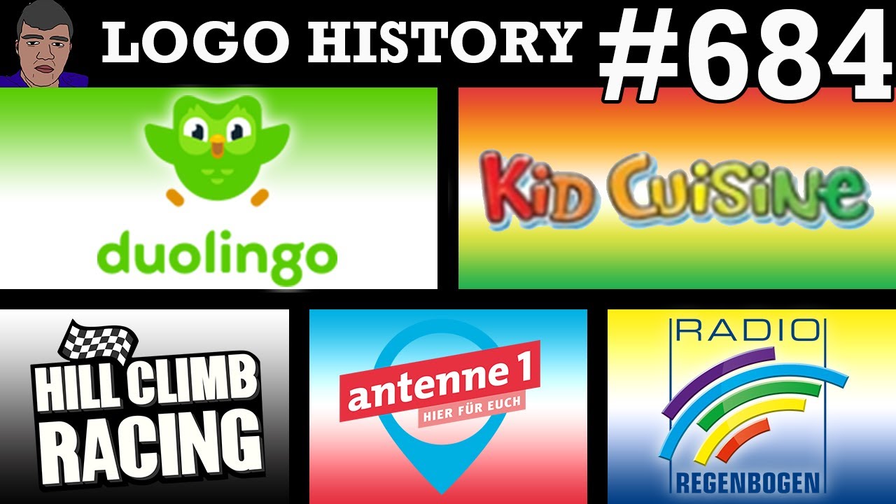 ИСТОРИЯ ЛОГОТИПА № 684 — Duolingo, Kid Cuisine, Antenne 1, Hill Climb Racing и Radio Regenbogen