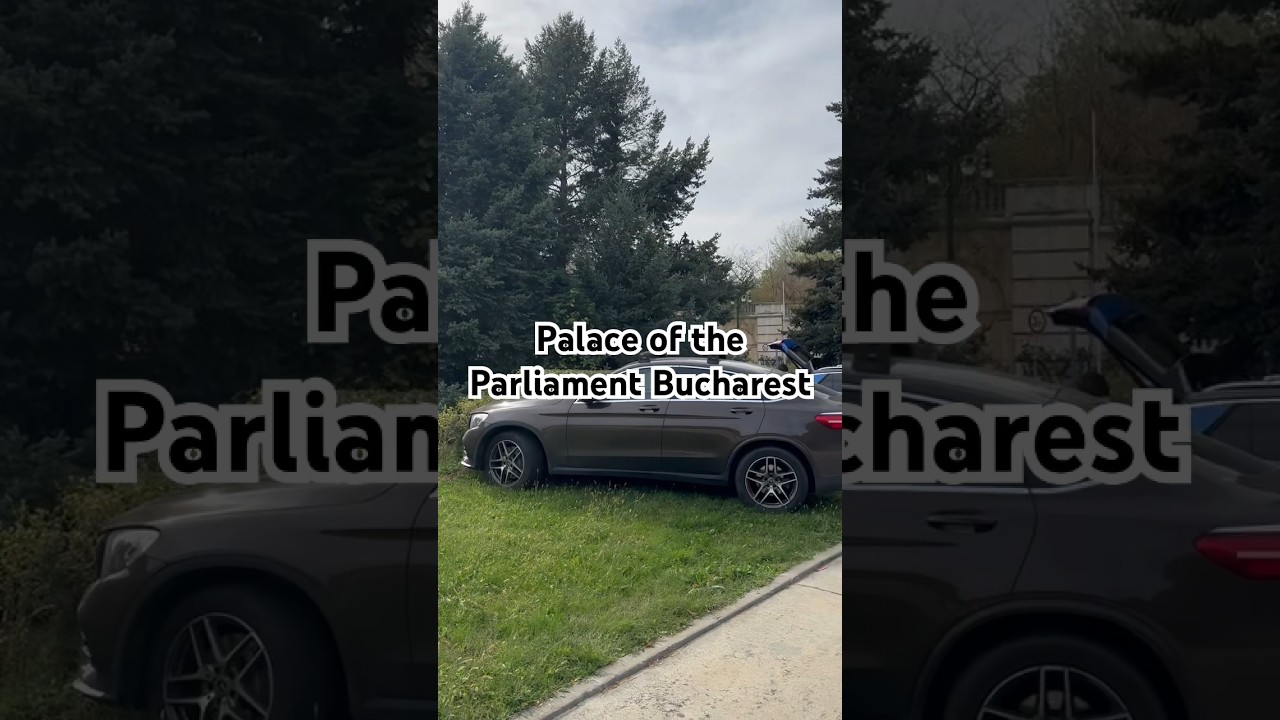 Palace of the Parliament in Bucharest. Parking on grass #parliament #bucharest #parking #shortvideo