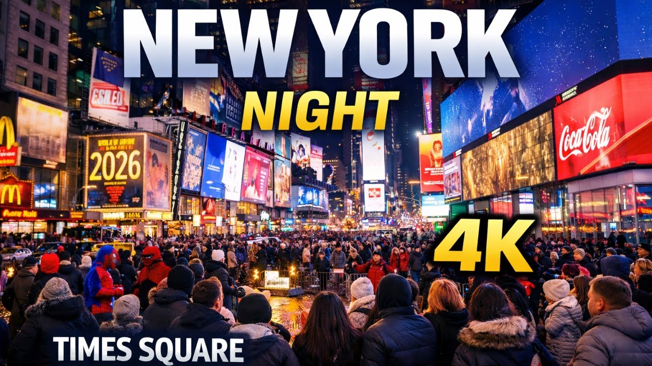 4K New York Night Walk 🌆 Fifth Avenue to Times Square After Snow|#NewYorkCity #TimesSquare #5th Ave