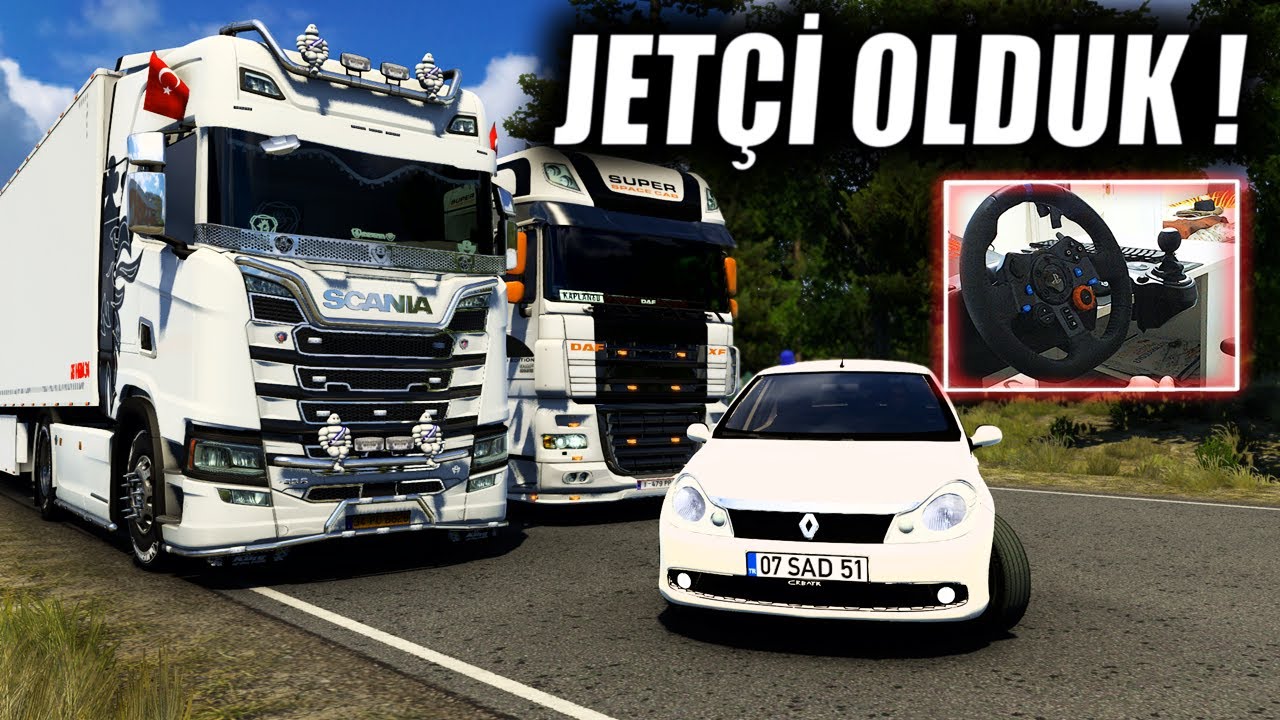 JETÇİ OLDUK POLİSTEN KAÇTIK !!! w/@oguzhankaplan @imdatTV ETS 2 MOD 1.43 [ Logitech G29 ]