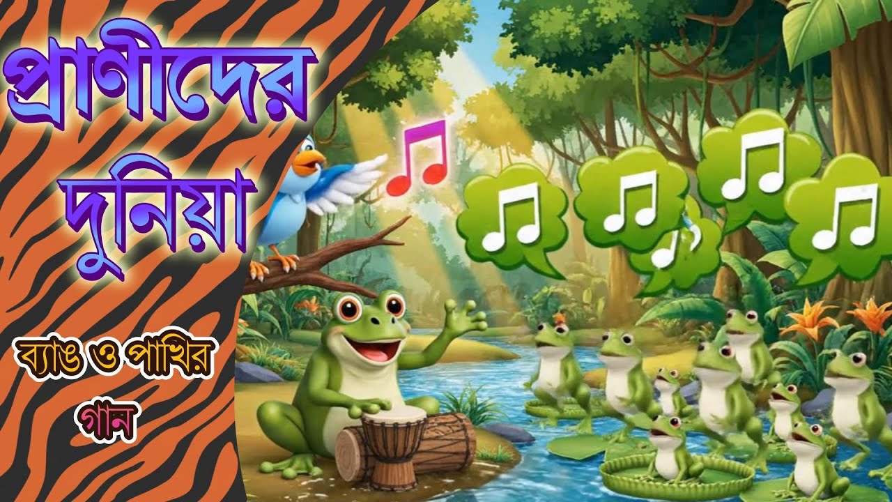 প্রাণীদের দুনিয়া |মজার ছোটগল্প |ব্যাঙ ও পাখির গান |Animal world| Funny story | song of frog and bird