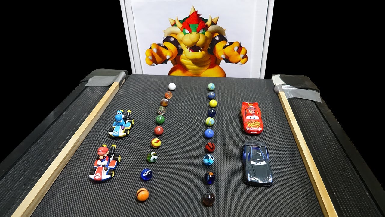 Disney Cars vs. Mario + Friends Treadmill Battle - Escape from Bowser 🔥