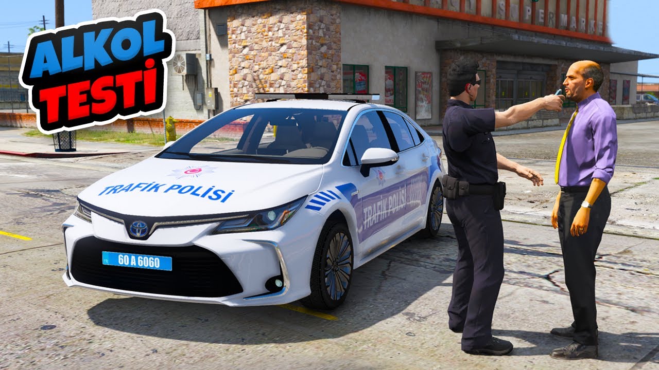 Toyota Corolla Polis Arabamızla Alkol Testi - GTA 5