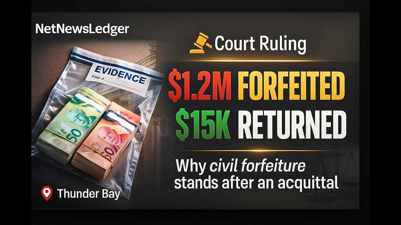 Thunder Bay Case  Court Forfeits $1 2M, Returns $15K