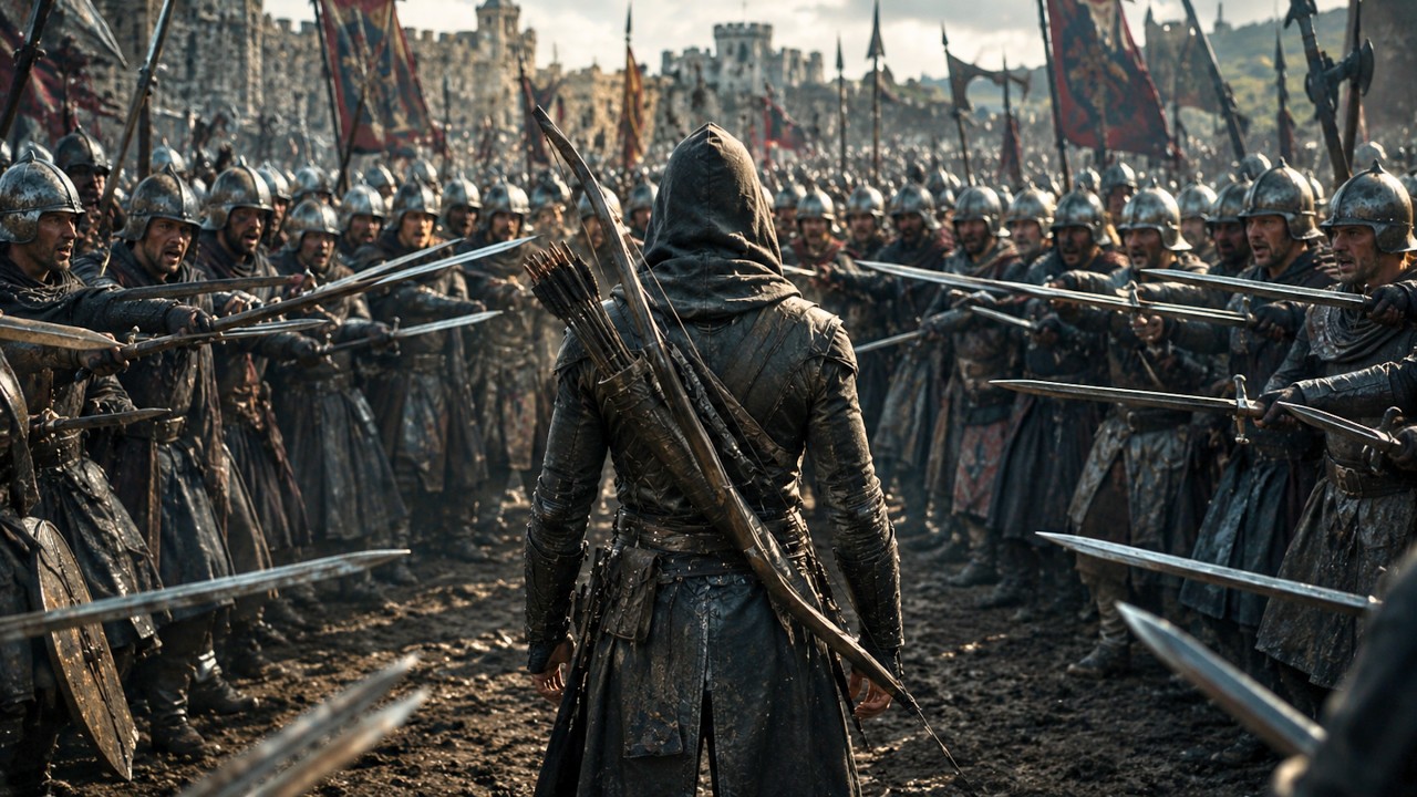 An Entire Army Mocked This Hooded Outlaw, Until He Started Shooting Arrows Like A Machine