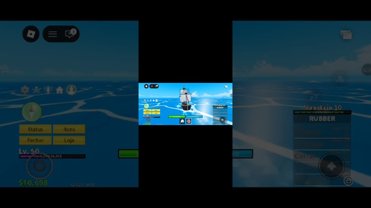 Jogando blox fruits de novo