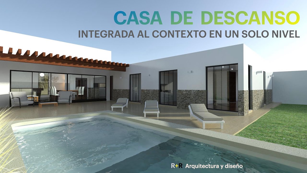 Casa de descanso, Integrada al contexto en un solo nivel 🏡 ⛰(con sala de juegos 🕶🍹)