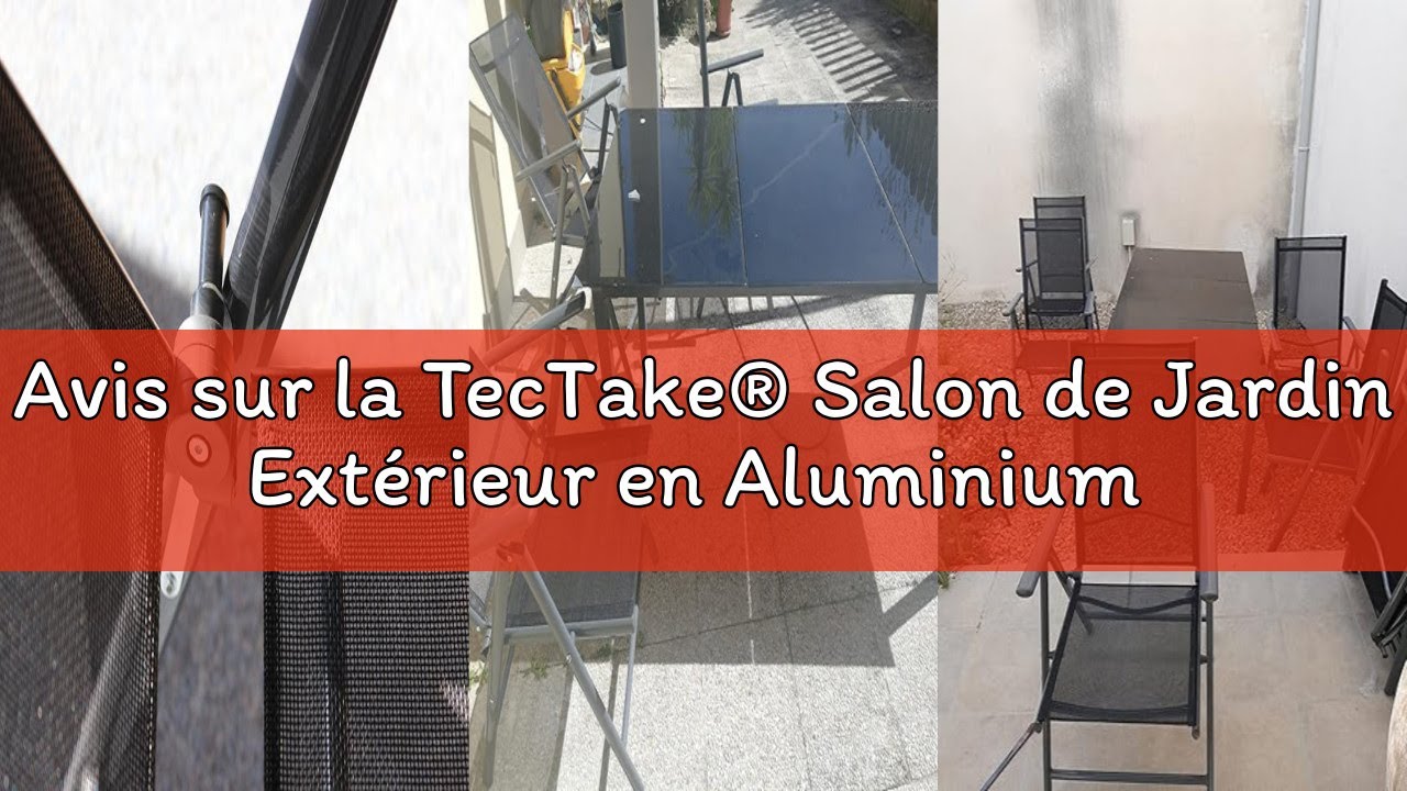 Avis sur la TecTake® Salon de Jardin Extérieur en Aluminium - 8 Fauteuils Inclinables Pliables, 1 Ta