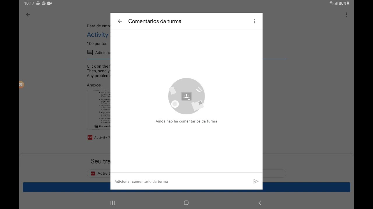 Google Sala de aula - entregar atividades em PDF