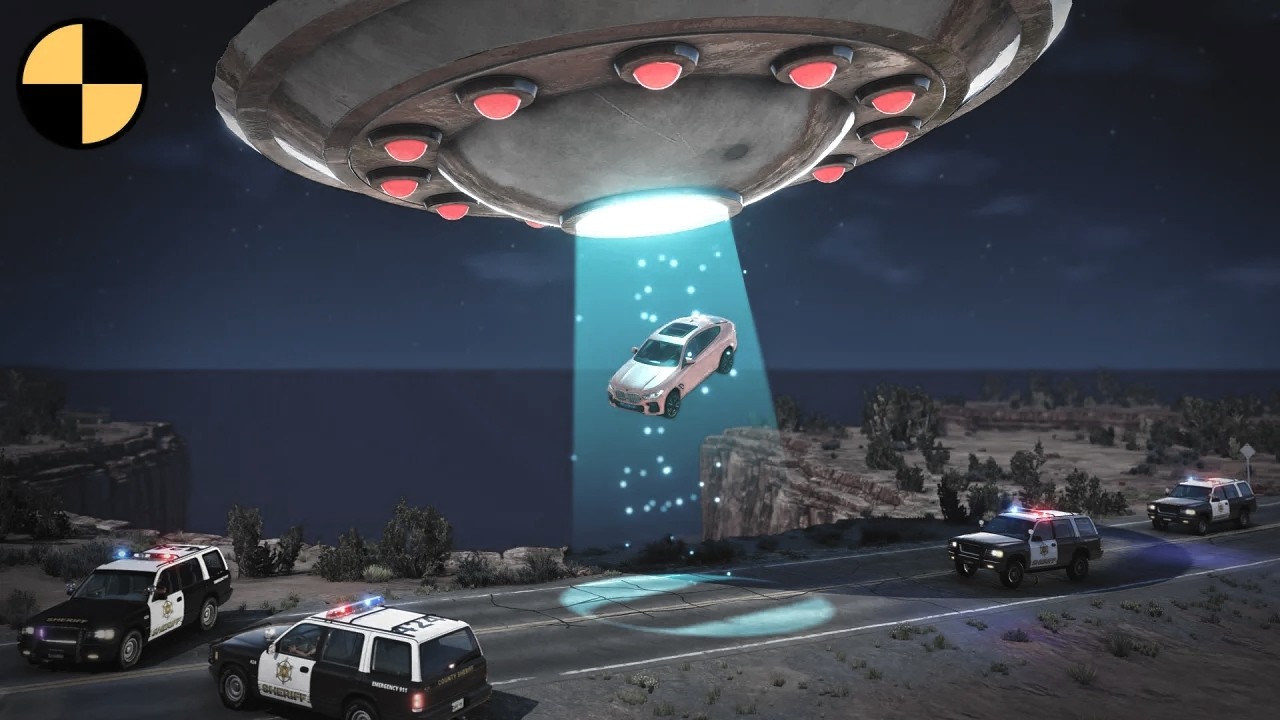 Cars vs UFO 👽 BeamNG.Drive