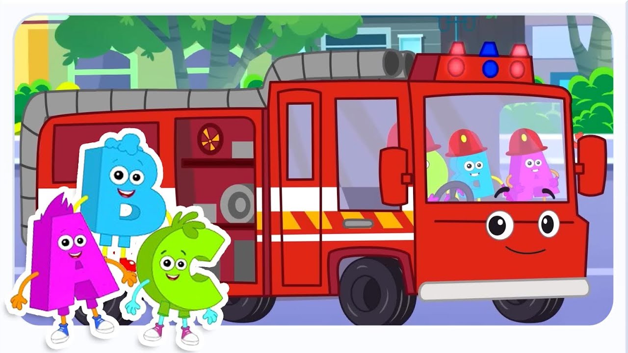 Wheels On The Firetruck, Emergency Vehicle Rhymes & Baby Songs by Mr Alphabet