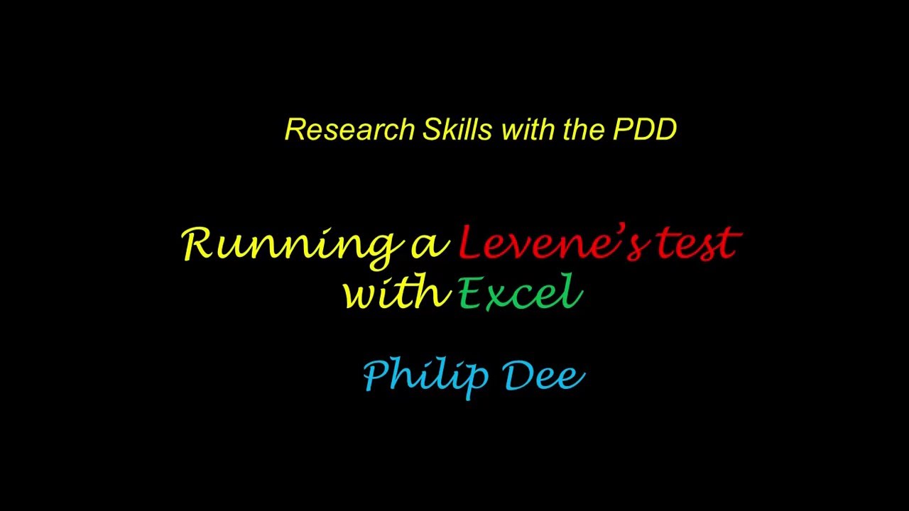 Levene's test using Excel