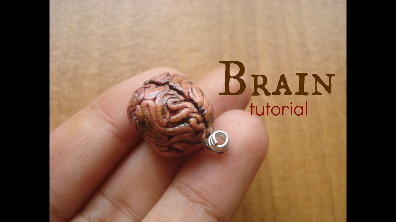 Brain charm - polymer clay tutorial / arcilla polimérica