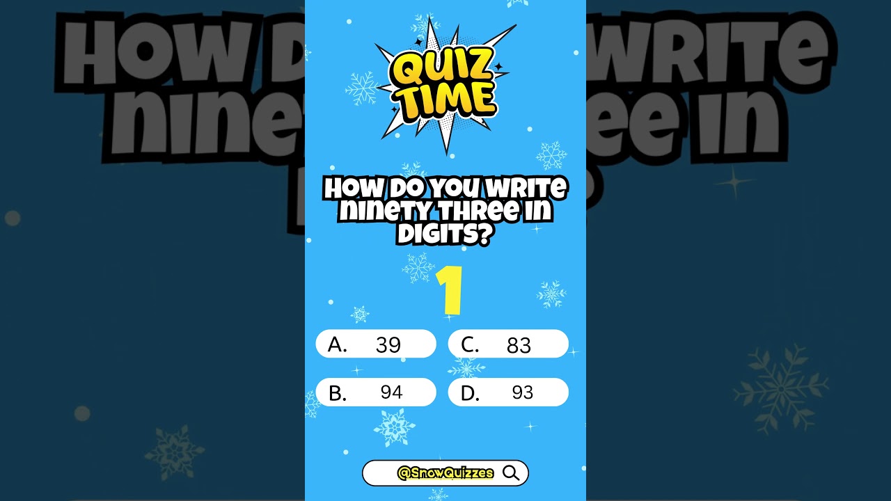 This Looks Easy&hellip; But Try It 😏 Number Words Quiz #kidslearning #mathforkids  #snowquizzes  #ytshorts