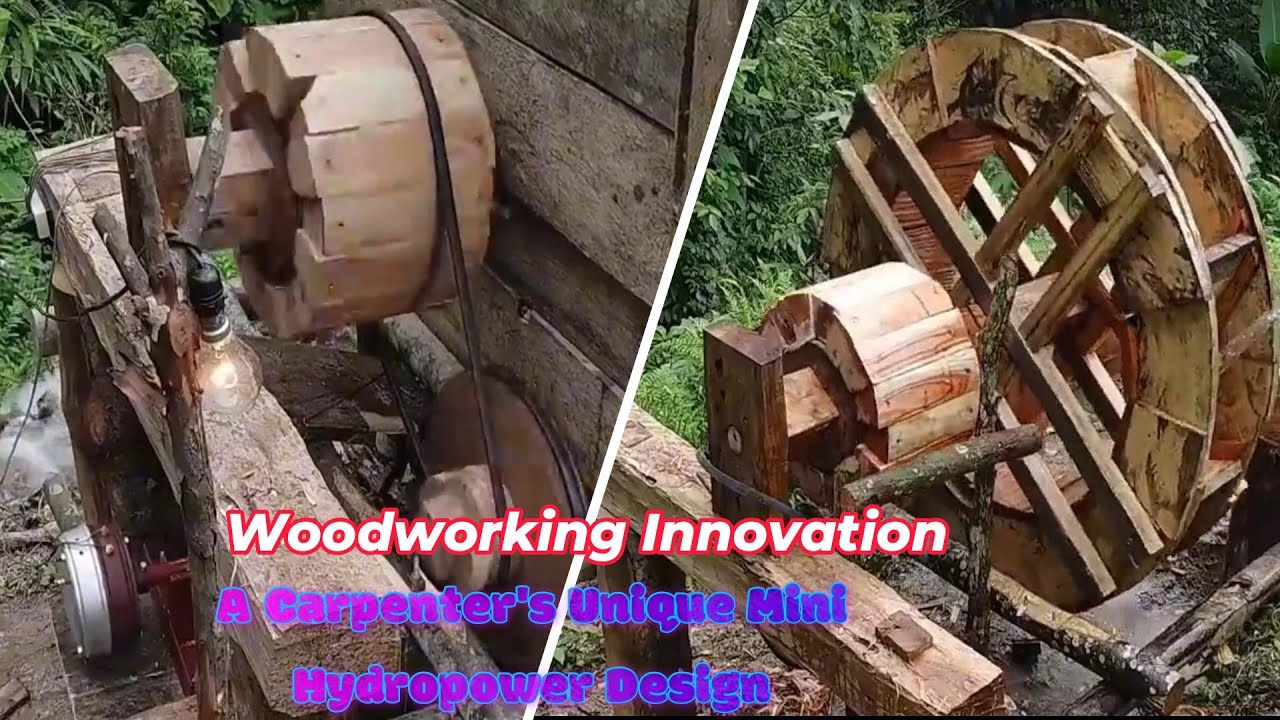 Woodworking Innovation: A Carpenter's Unique Mini Hydropower Design #woodworking