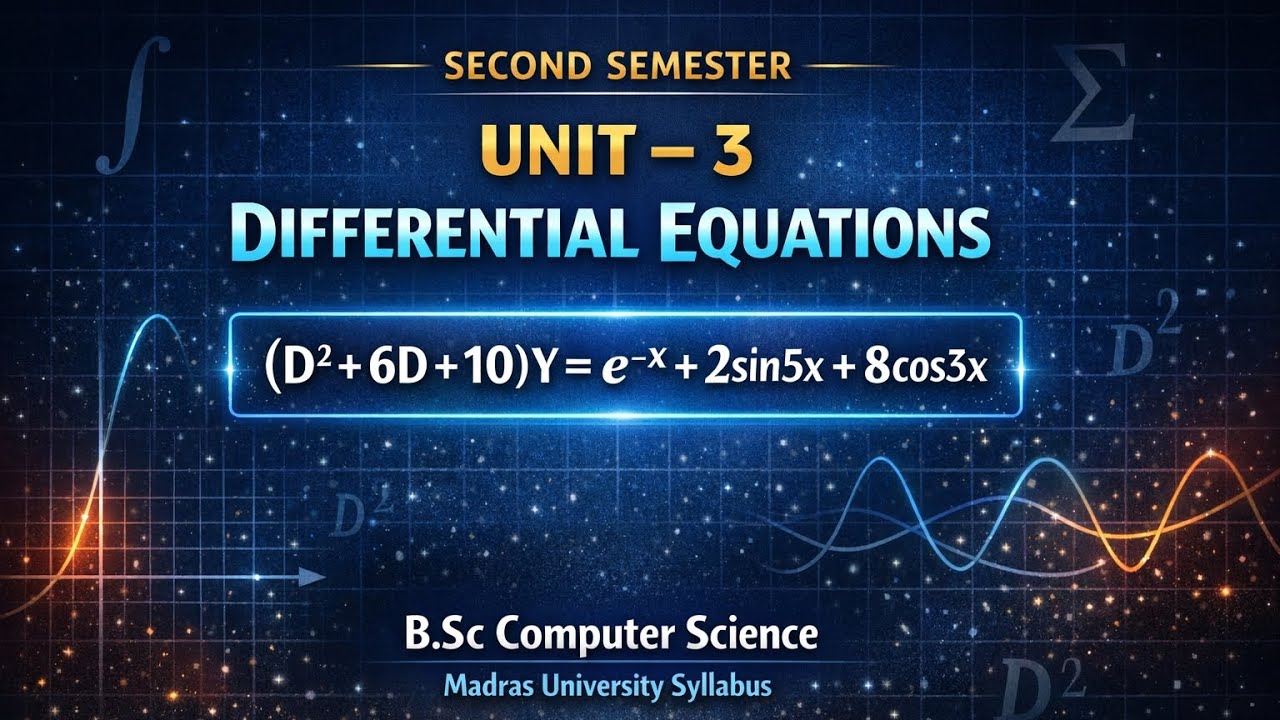 Unit-3 differential equations Sums✨📚✍️