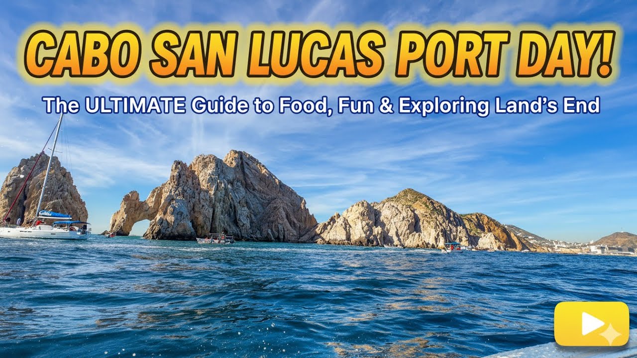 Port day in Cabo. Tender ride, preview of clear boat excursion and walk around the port area