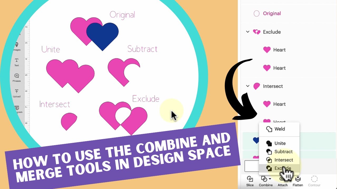 How to Use the New Layer's Panel and Combine Tools In Cricut Design Space