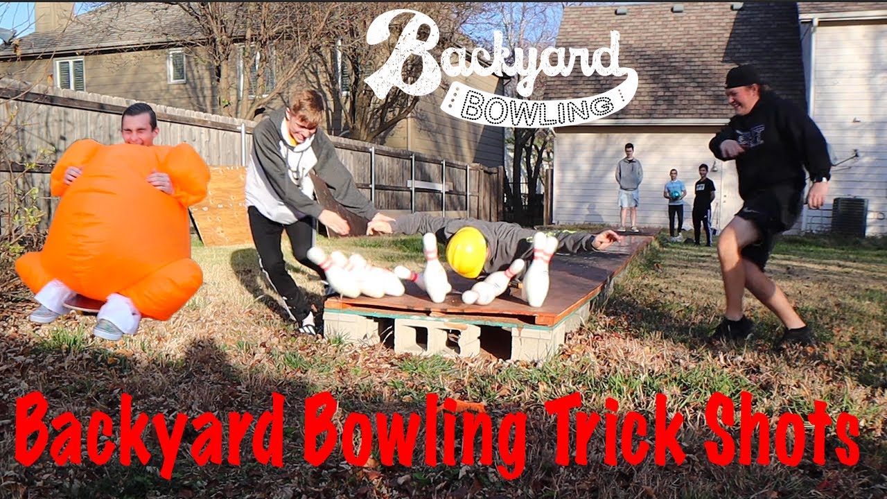We Did TRICKSHOTS On Our Backyard Bowling Lane