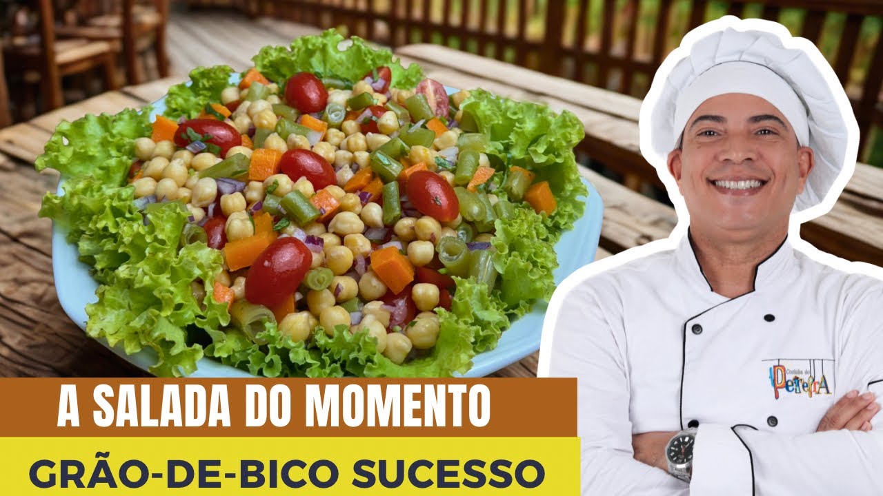 Como fazer salada de grão-de-bico que surpreende | leve, colorida e fácil