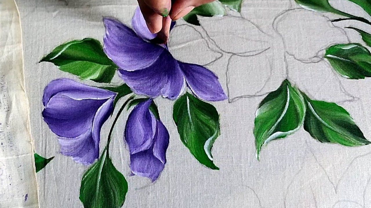 Tutorial painting pillow cover design. kurti and shirt design.