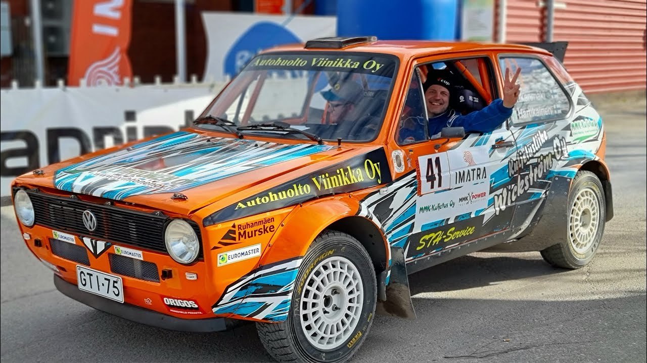 Imatra Ralli 2024 Tikanmäki-Hartikainen incar SS 5 + outside VW Golf GTI-75 Mk1
