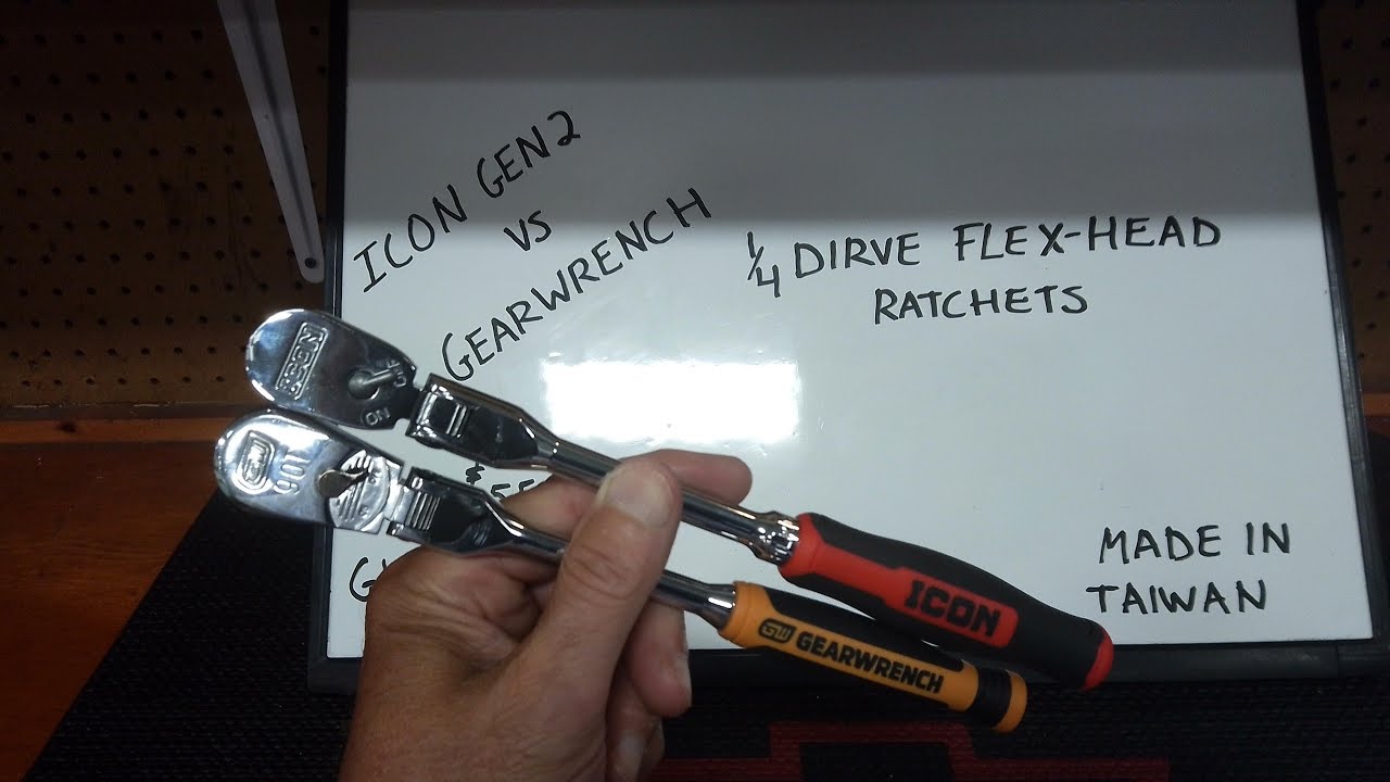 ICON GEN2 vs GEARWRENCH 1/4 DRIVE LOCKING FLEX HEAD RATCHETS, INTERESTING COMPARISON 🤔