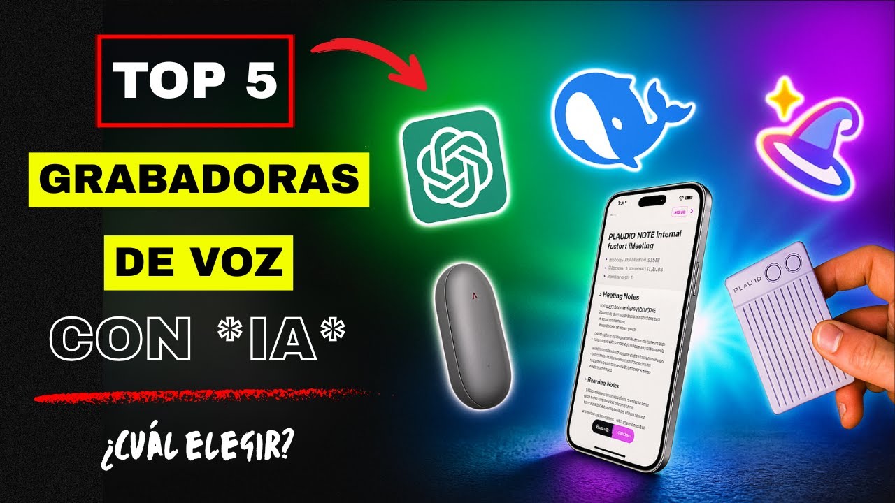 💥TOP 5 Mejores Grabadoras de Voz con IA (Chat GPT, DeepSeek...) de Amazon | &iquest;Cu&aacute;l elegir? 🤔