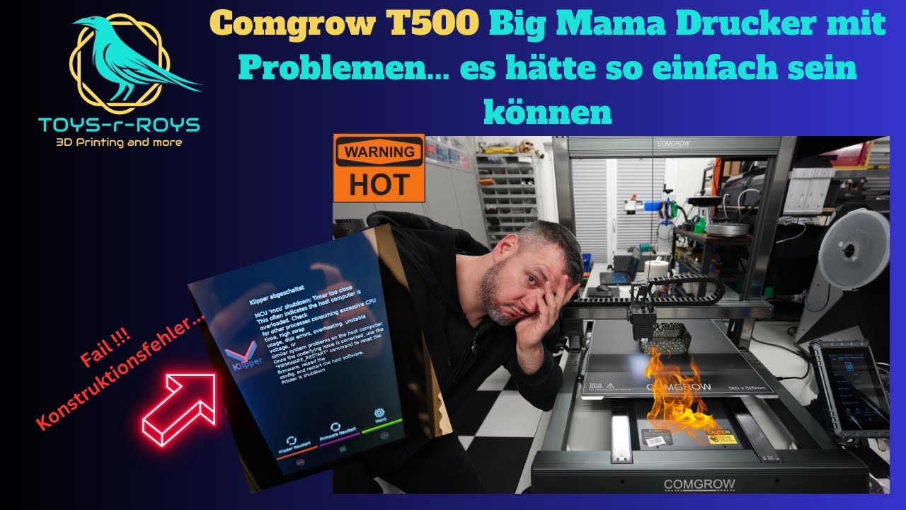 Comgrow T500 Grosser 3D Drucker mit Fehlern erster Bericht Teil 1