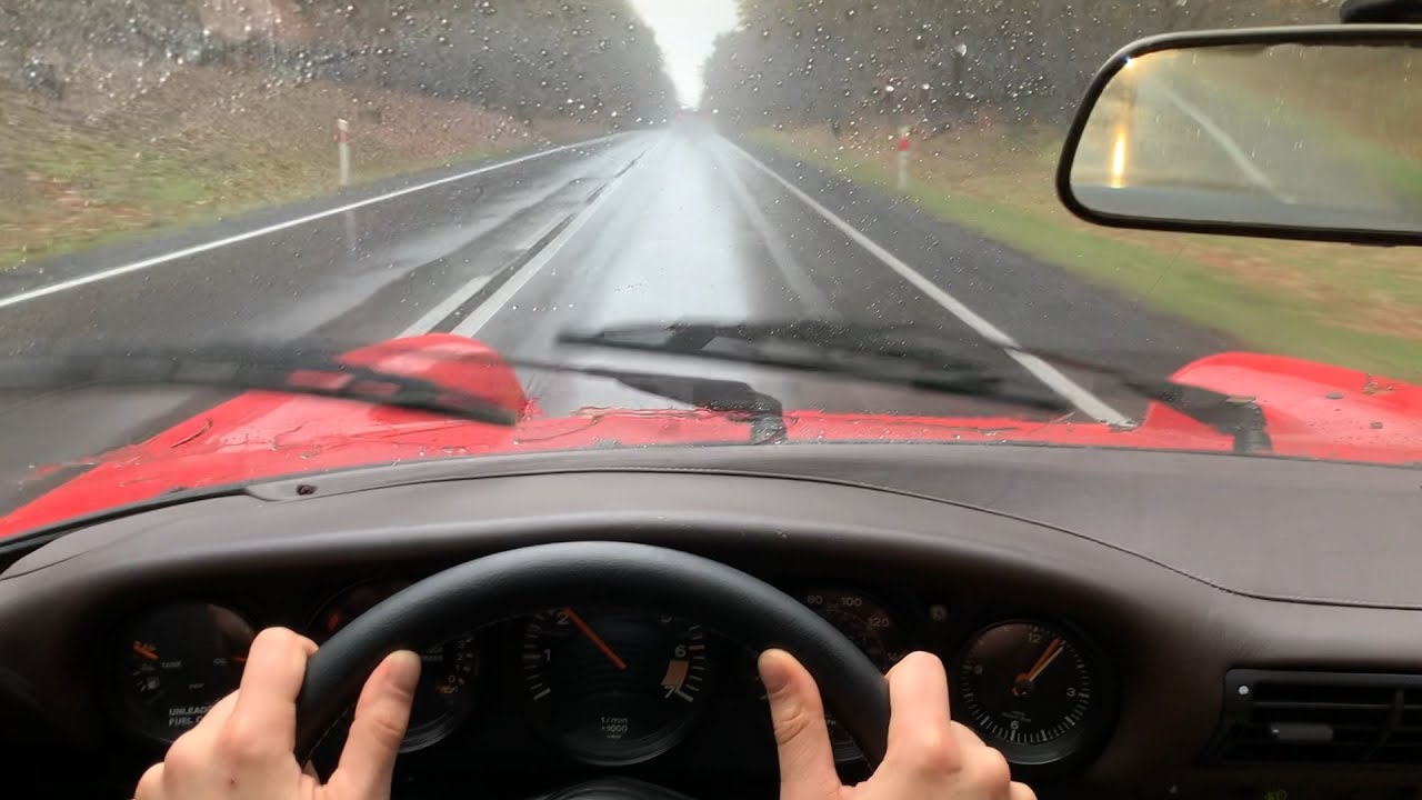 1 hour relaxing Porsche 911 3.2 countryside driving in rain ASMR