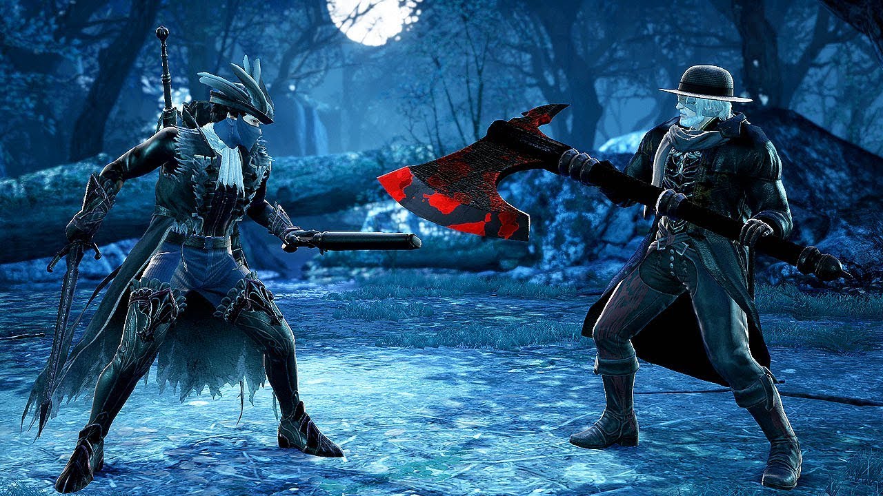 SOUL CALIBUR 6 - THE HUNTER vs FATHER GASCOIGNE Gameplay (Custom Characters) @ 1440p (60ᶠᵖˢ) HD ✔
