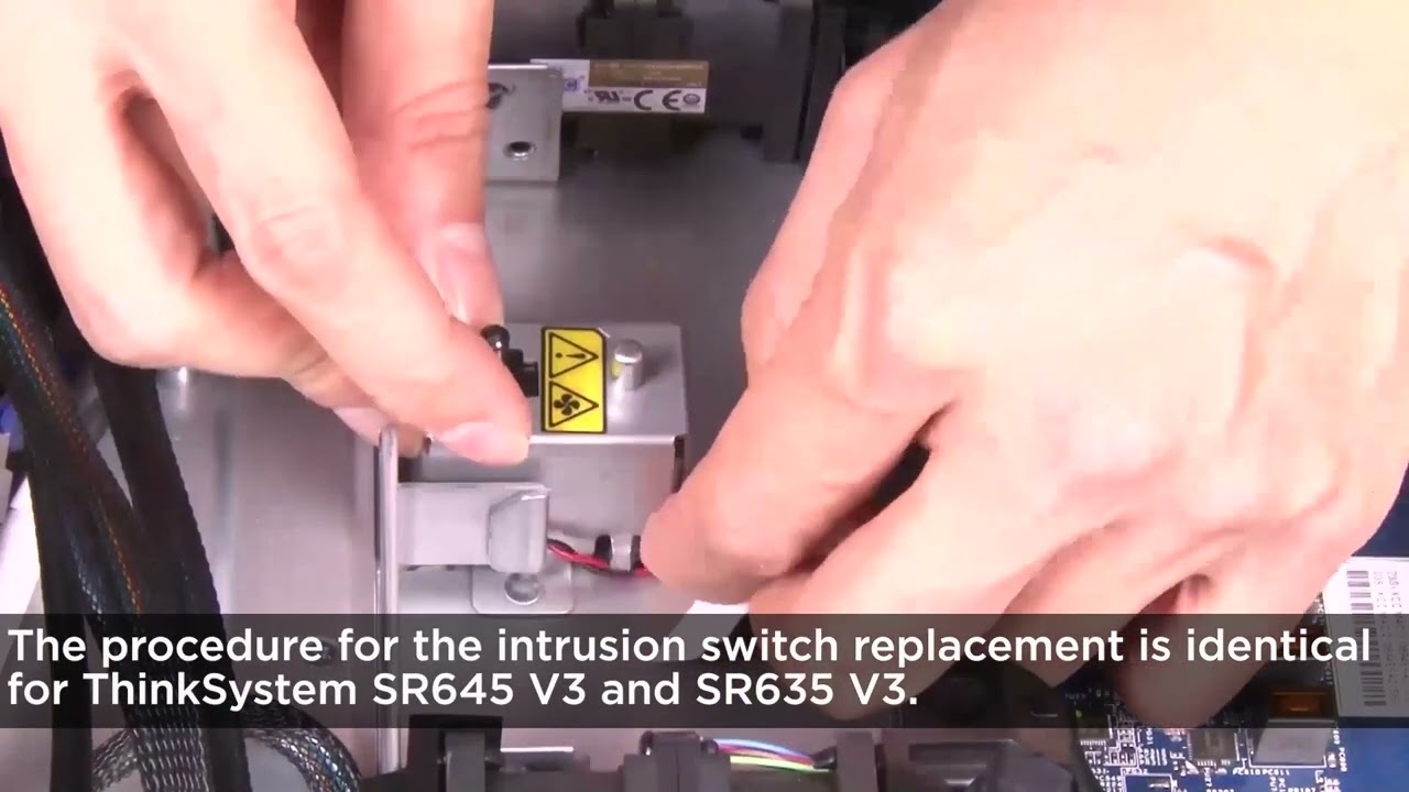 ThinkSystem SR635 V3 installing an intrusion switch