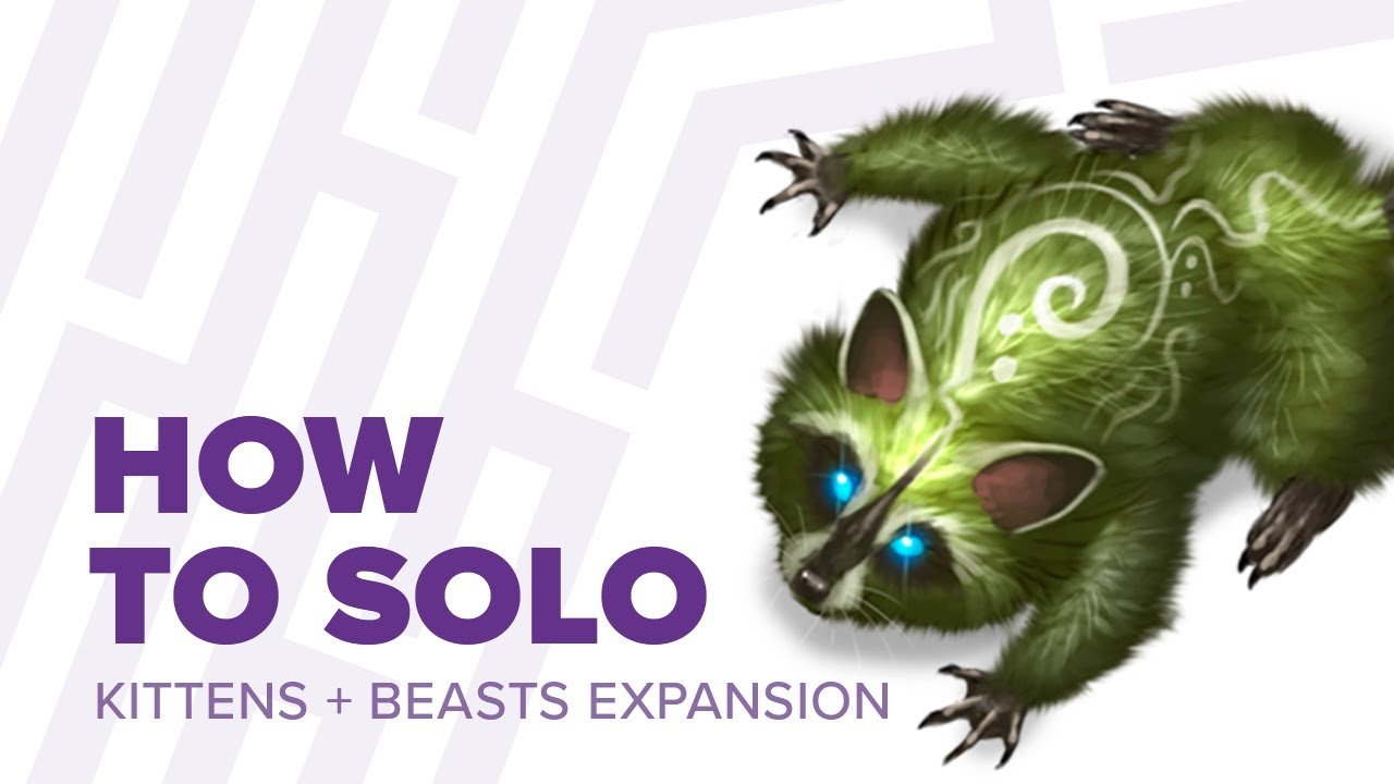 How to play The Isle of Cats Solo mode with the Kittens + Beasts expansion
