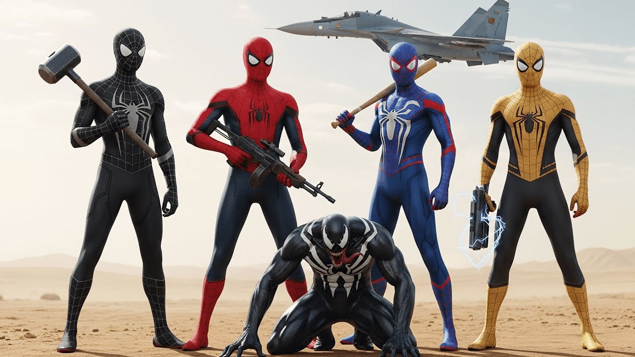 SPIDER-MAN VS. VENOM: The Spider-Family's Mission to Rescue Red Spider | AI SUPERHERO SHORT FILM